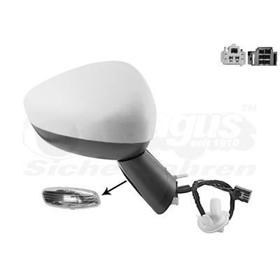 RETROVISEUR ELECTRIQUE DROIT BLANC POUR DS DS4 5-11 -> 15