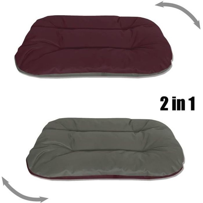 BedDog lit pour chien REX, 2en1, coussin, panier pour chien [L env. 80x60cm, CHERRY-ROCK (bordeaux/gris)]