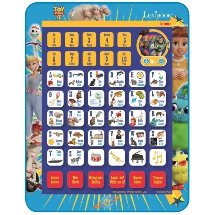 Tablettes tactiles et accessoires pour enfants Lexibook Disney Toy Story 4 Woody Buzz Tablette éducative bilingue, Jouet 280259