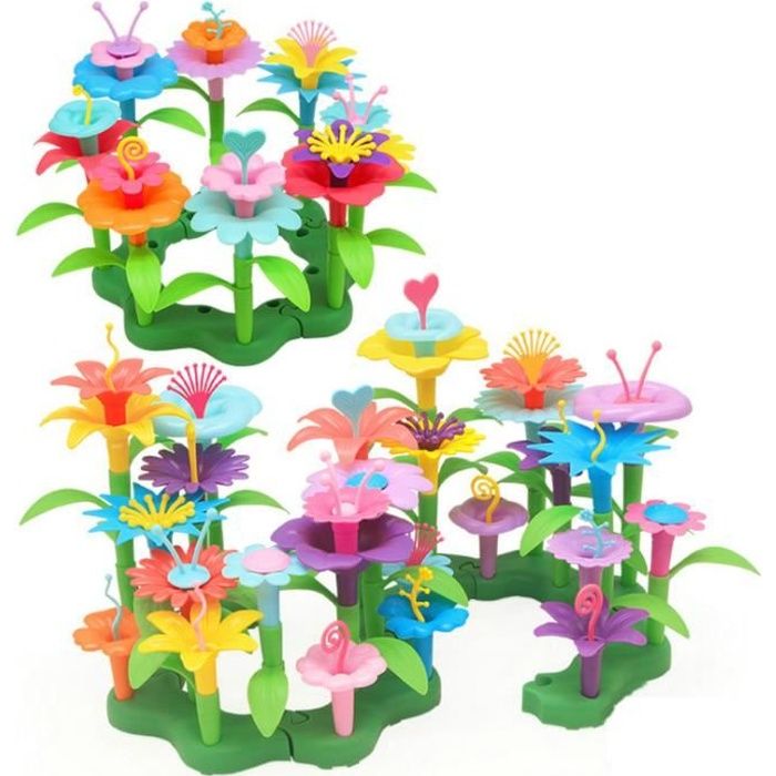 Jouet Fille DIY 3-6 Ans Joy-Fun Fleur Jeux de Construction Creatifs Enfant 98 pcs Bloc Cadeau de Noël Cadeaux d'anniversaire