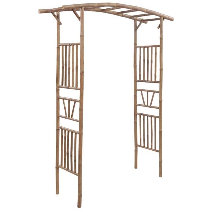 •MONDE1456Arceau Voûte de jardin Arche pour rosiers-Arche de jardin-Arceau à Rosiers Pergola à appentis Bambou 145 x 40 x 187 cm
