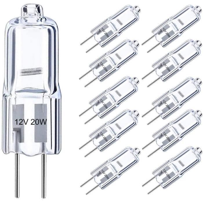 Ampoules Halogènes G4 20W Kimjo Blanc Chaud 2800K 270LM G4 Halogene 12V Dimmable Lot de 10