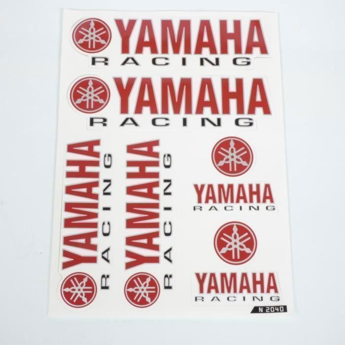 Planche de stickers autocollant déco YAMAHA RACING rouge pour moto scooter 50