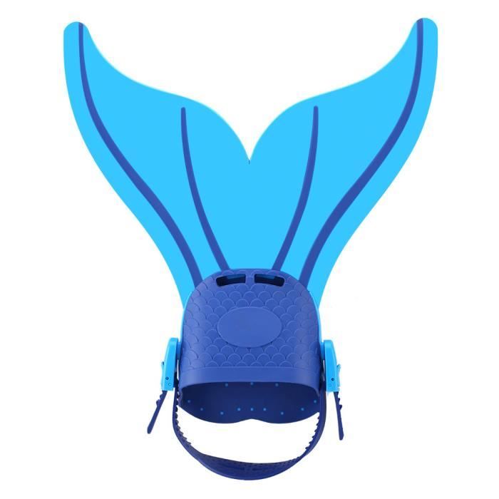 Accessoire natation Sirène de Fin plongée réglable monopalme Pied Flipper les enfants Bleu