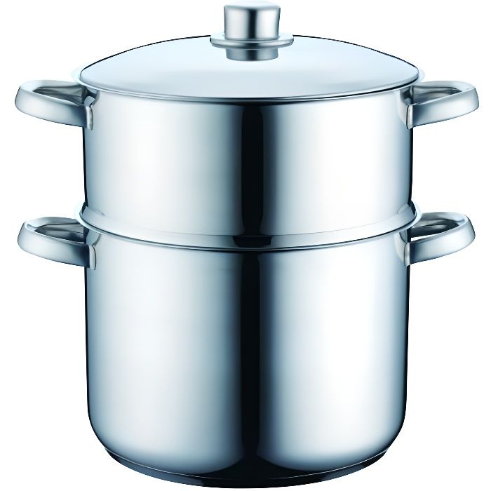 Couscousier en inox avec panier vapeur - 12 L