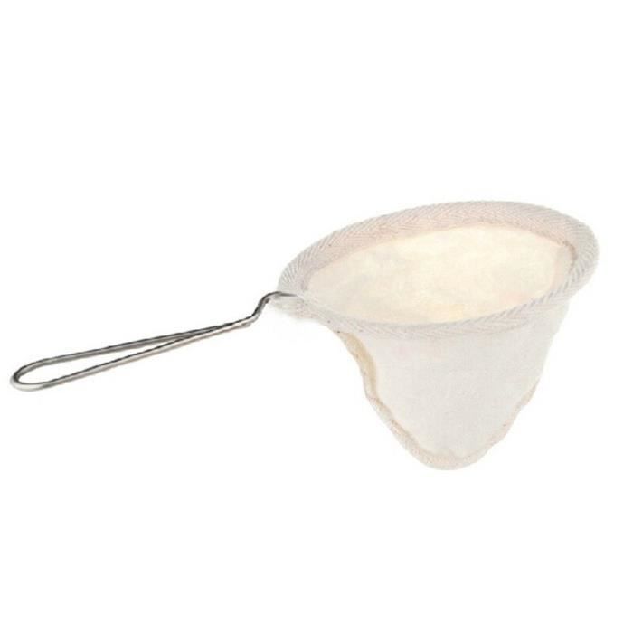 Café Filtres,Flanelle tissu crépine maille goutte Pot réutilisable café outils en acier inoxydable poignée thé filtre - Type WHITE