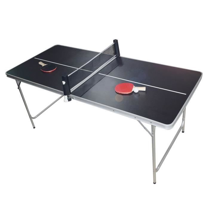 Table de tennis de table - BeerCup Alley - pliante - ping pong - avec filet - 2 raquettes et 6 balles + Porte-balles