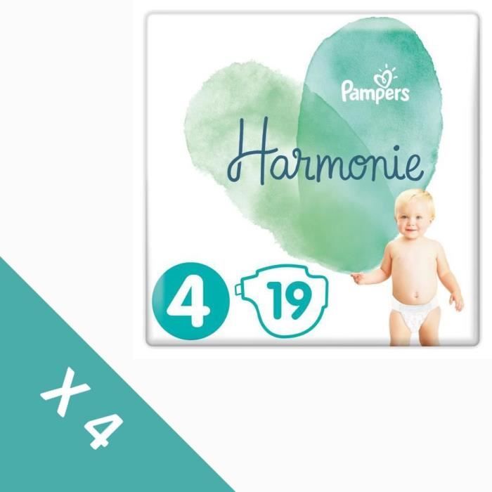 PAMPERS PACK FAMILIAL - 76 Couches Harmonie T6