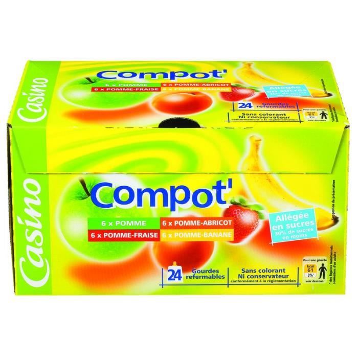 Compotes Pocket Pomme fraise 24x90 g