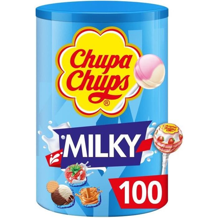 Sucettes Chupa Chups saveur de crème, 100 pièces
