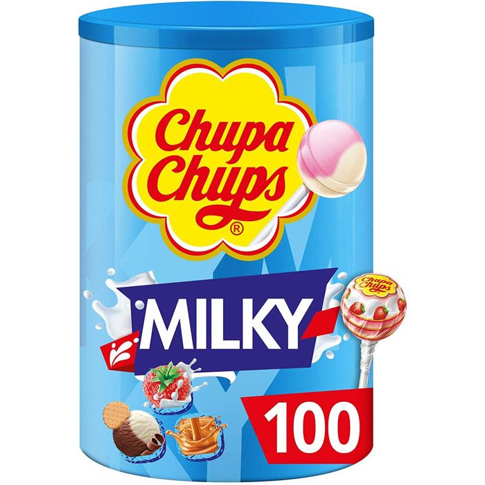 CHUPA CHUPS Tubo de 100 sucettes Lait