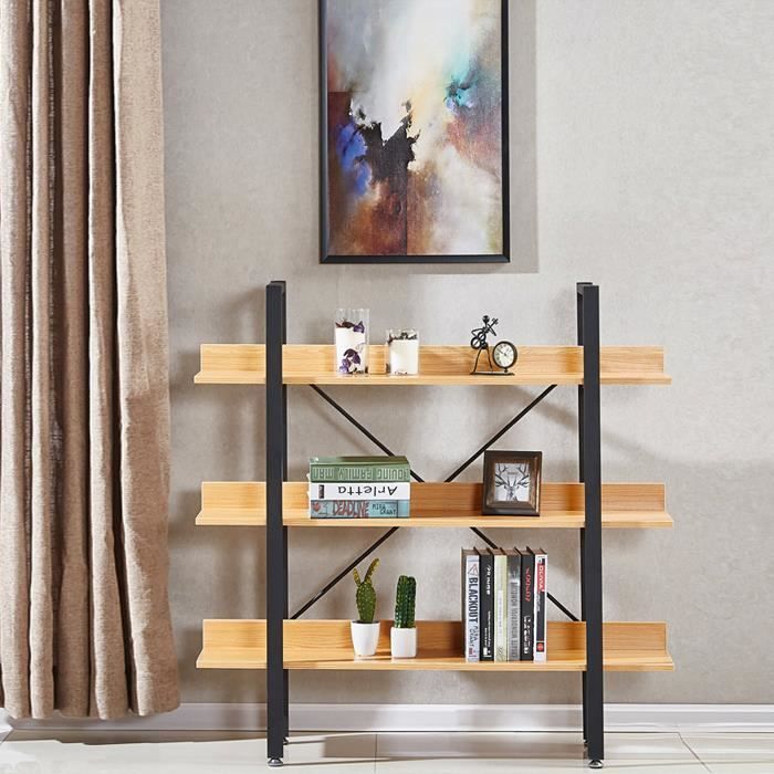Étagères style industriel en bois clair 106cm - Kalix - DESIGNETSAMAISON