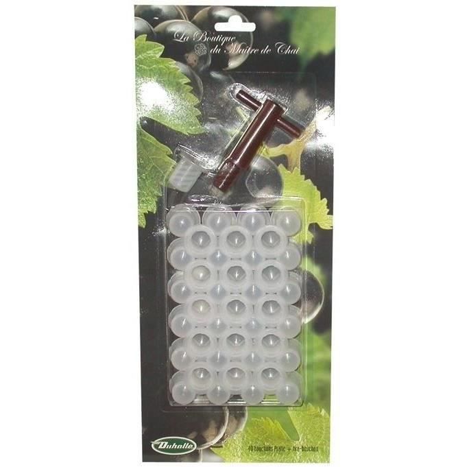 Bouchon en plastique Pratic - lot de 40 + tire-bouchon
