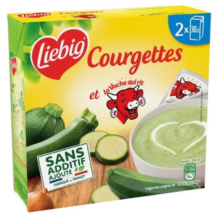LIEBIG - Courgettes Et La Vache Qui Rit Briques 600Ml - Lot De 4
