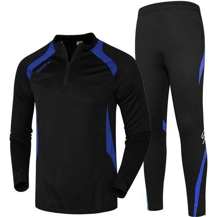 Zencart Hommes Sport Courir Survetement Football Ensemble Longue Veste Costume Formation De Football Maigre Jambe Pantalon Survêtem