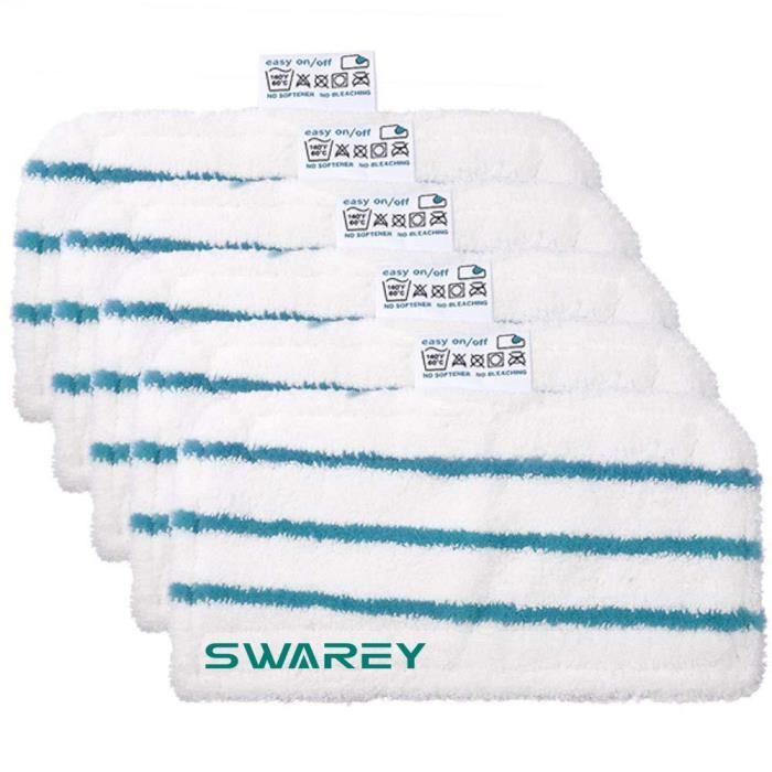 Lot de 5 tampons de Nettoyage de Rechange lavables Lingettes en Microfibre pour Balai Vapeur Black & Decker FSM1610/1630