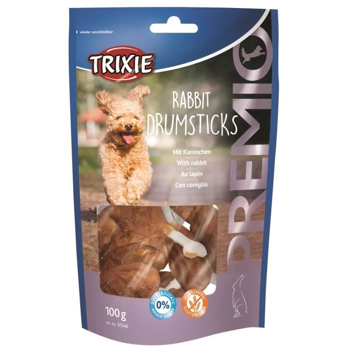 TRIXIE Rabbit Drumsticks Premio 8 pièces - 100g - Pour chien