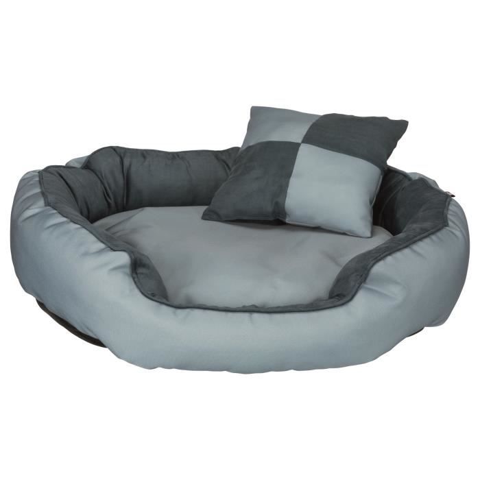 TRIXIE Lit Basko 80 × 65 cm - Bleu foncé et bleu glacé - Pour chien