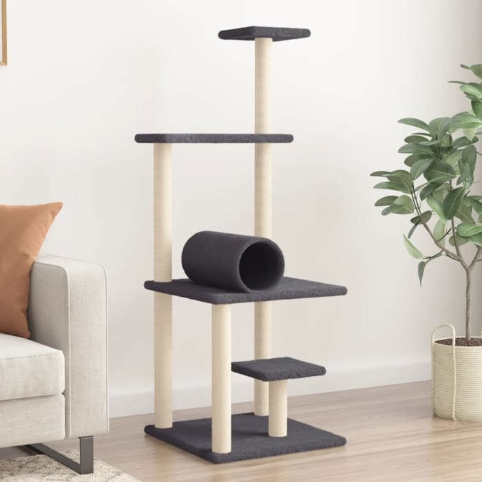 vidaXL Arbre à chat avec griffoirs en sisal 136 cm