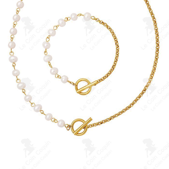Collier Femme Pendentif Lune Et Bébé Cristal Blanc Plaqué Or 750 - Neuf Avec étiquettes