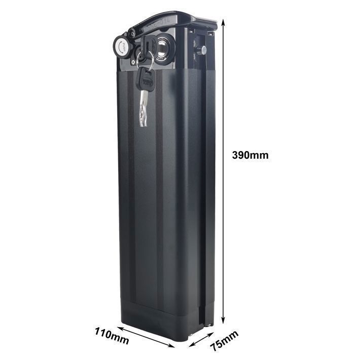 Entrepôt de France 36V14Ah 504Wh Silver Fish batterie de vélos électriques avec port USB 5V Cellules Panasonic Chargeur 3A