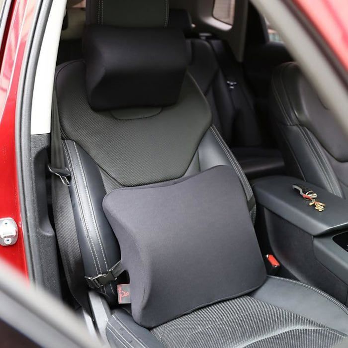 Appuie-tête Et Coussin Lombaire En Simili Cuir Pour Voiture - Neuf, Confort Dos Et Nuque