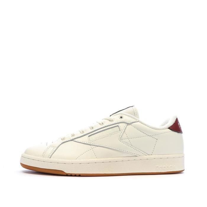 Reebok Baskets Blanches/Bordeaux Homme Reebok Club Grounds