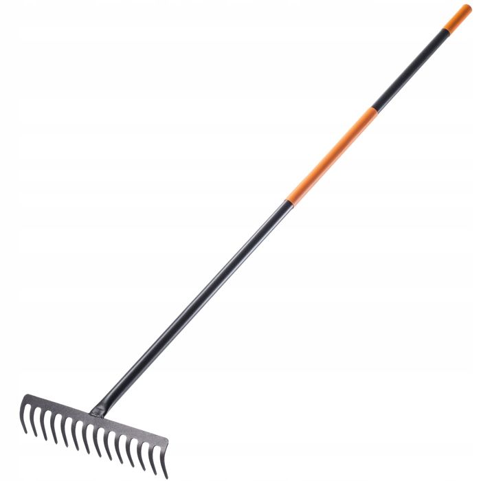 Râteau Jardin KADAX 18 Dents | Manche Bois 137cm | Largeur 46.5cm | Pour Pelouse, Feuilles, Déchets