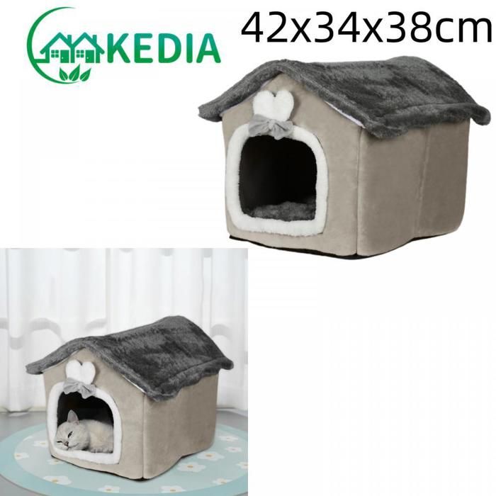 Meilleurs prix pour KEDIA.Niche Chat Lit pour Chat, 42*34*38cm Niche pour Chat, Chaud Panier pour Chat, Confortable Coussin Chat Convient aux Chats