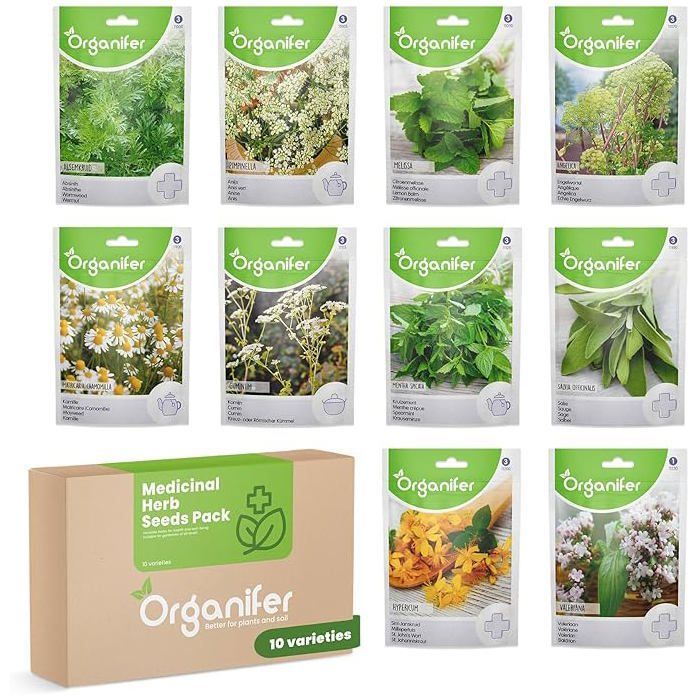 Meilleurs prix pour Graine - Semence - Organifer - Graines D'Herbes - Plante Médicinale - Pour La Santé Naturelle - 10 Variétés
