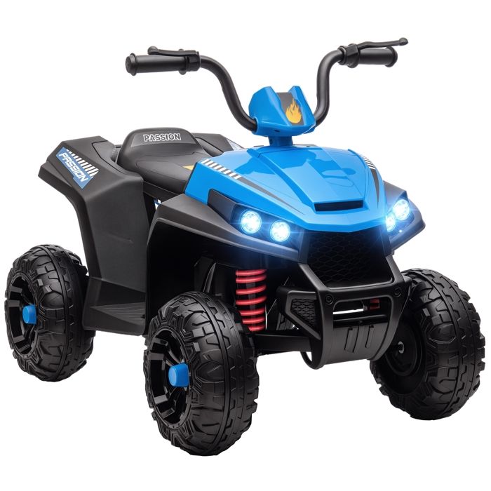 Quad électrique enfant - AIYAPLAY - 12 V - 2 moteurs - vitesse 5 km/h - marche avant et arrière - pour enfants 37-60 mois - bleu