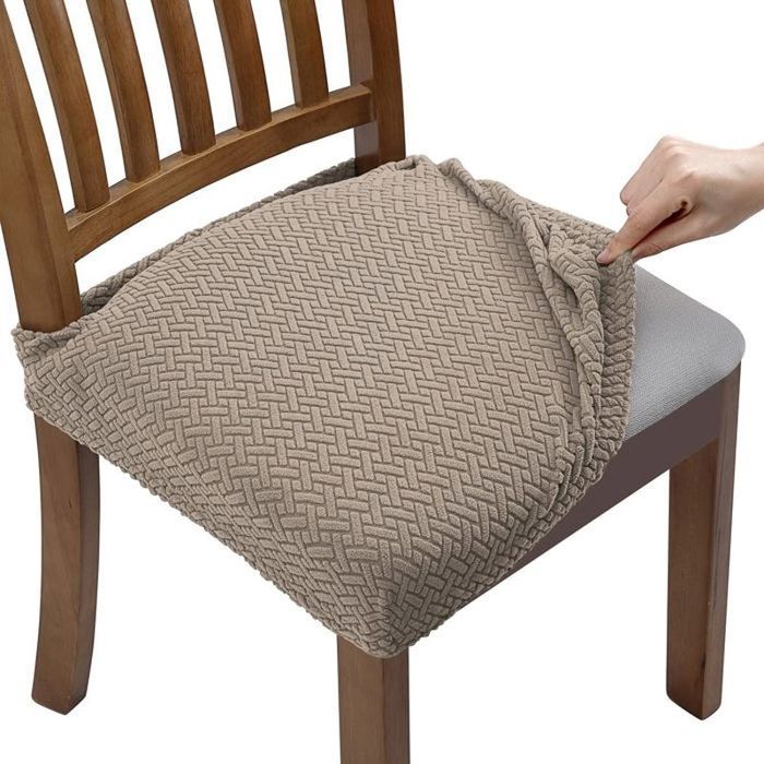 Housses De Chaise En Cuir PU Extensibles - Lot De 4, Blanc, Imperméable Antidérapant - Pour Salle à Manger, Banquet, Décoration - 8