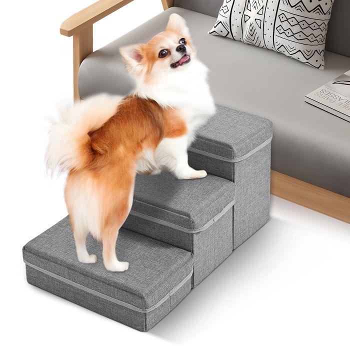 Meilleurs prix pour Escalier pour Chien TTLIFE Pliable Escalier Chien en 3 Marches Pliable Escaliers pour Chiens Antidérapant pour Lit Et