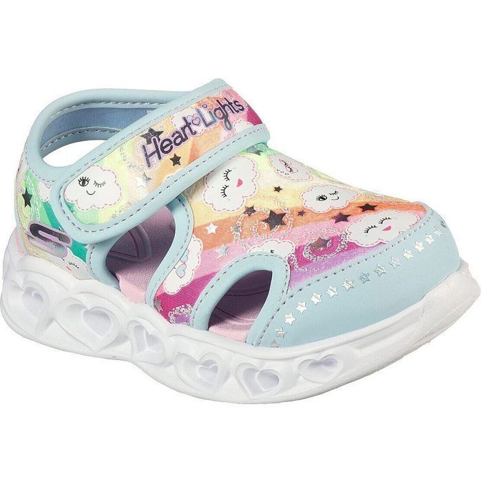 Sandales Skechers Heart Lights Sandals, Bleu, Fille Bleu