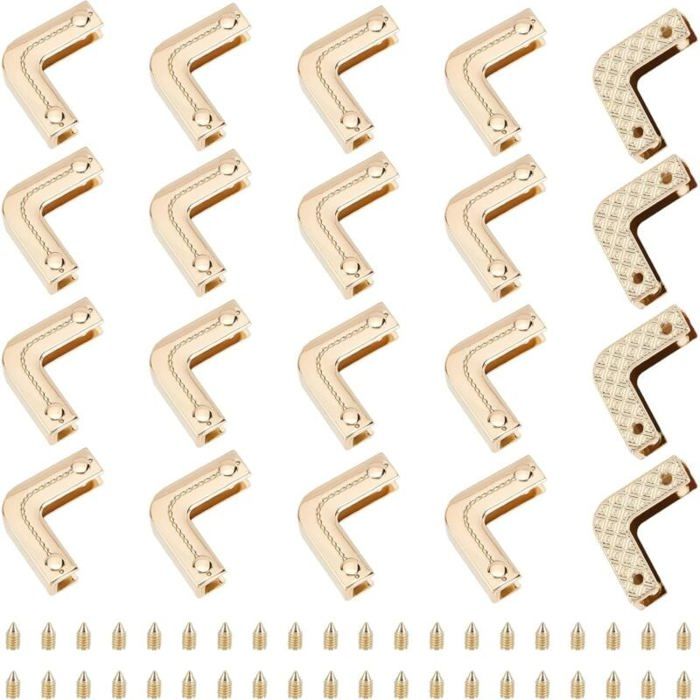 20 Pcs Protection dAngle en Mtal pour Sac Main Bord Dcoratif Scuris pour Livres et Portefeuilles YYV