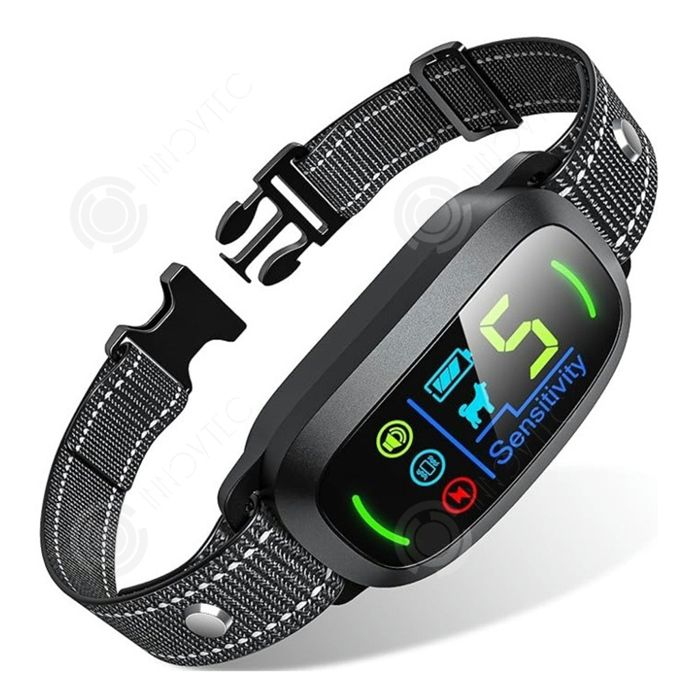 Comparer les prix de INN Anti-aboiement 63cm Taille unique Matériau ABS Double mode Chargement magnétique Identification intelligente collier anti