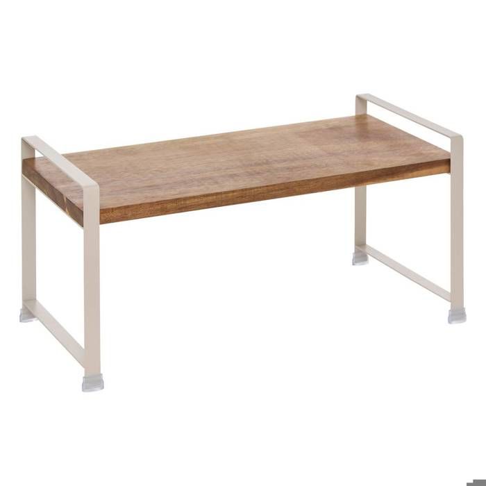 Etagère 1 niveau Acacia beige et bois - 5five Etagère 1 niveau Acacia beige et bois - 5five