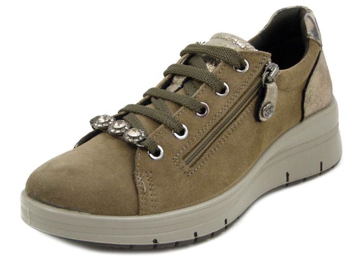 IMAC Chaussure Femme - Basket - IMAC - Beige Taupe - Lacets et Zip