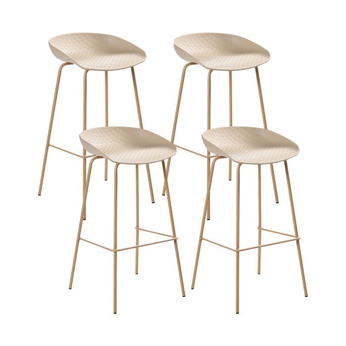 Lot de 4 chaises de bar VENLO Beige Lot de 4 chaises de bar VENLO Beige