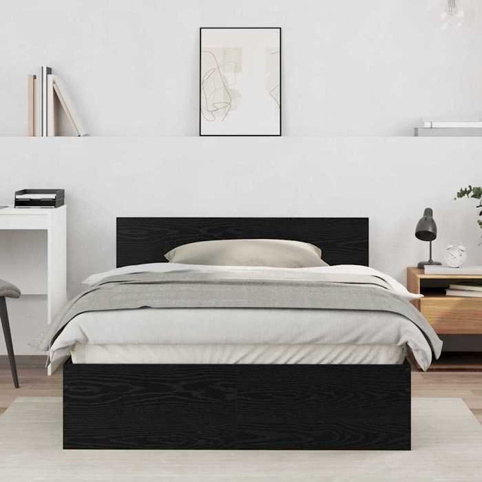 &Mode Lit 2 Personnes - BEWI - Structure de lit Adulte/enfant - Chêne noir 120 x 190cm bois dingénierie 730735