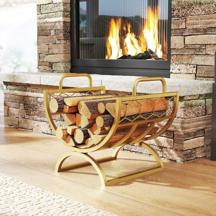 HOMCOM Support à bois de chauffage avec 4 outils porte-bûches, noir | Home Depot Canada