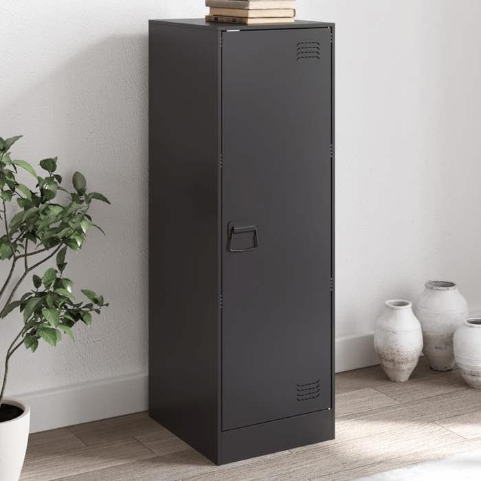 Buffet en acier noir - Happiness - 345x39x107 cm - Acier laminé à froid - 3 compartiments - 1 porte