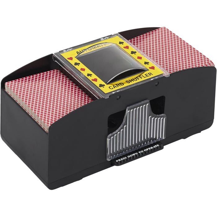 Ibasenice Mélangeur De Cartes électrique Automatique – Sans Batterie (4 Piles C Requises) – Jusqu’à 6 Jeux – Poker Et Bridge – Noir