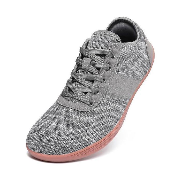 MEIK MANGNI Chaussures Barefoot Homme Femme Baskets Minimalistes de Sport en Maille Respirante Semelle Souple Course Fitness Gris Clair 41