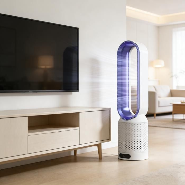 Ventilateur Tour Sans Pales de 58 cm Ventilateur Colonne Silencieux 8 Vitesses Oscillation à 90° Minuterie 2 H pour Salon Chambre - Joulli