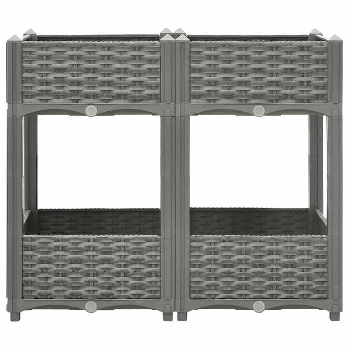 Jardinière de balcon Gris - Sarazyj® Lit surélevé 80x40x71 cm - Pour patio/jardin -Polypropylène - J730168