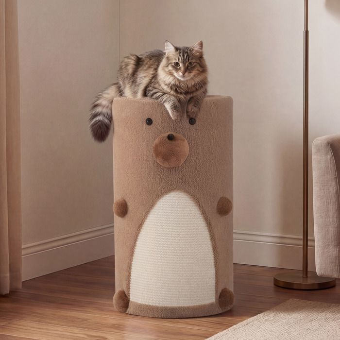 Niche pour Chat à 2 Niveaux COSTWAY Condo Marron à 2 Étages pour Chatons Tapis à Griffer en Sisal Grotte Cachée Lit Couvert Niche pour Chat à 2 Niveaux COSTWAY Condo Marron à 2 Étages pour Chatons Tapis à Griffer en Sisal Grotte Cachée Lit Couvert