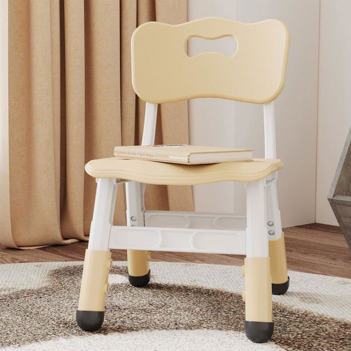 GARVEE Lot 2 chaises enfants réglables – Bois – 3 hauteurs plastique robuste – Intérieur/extérieur – Maison classe crèche