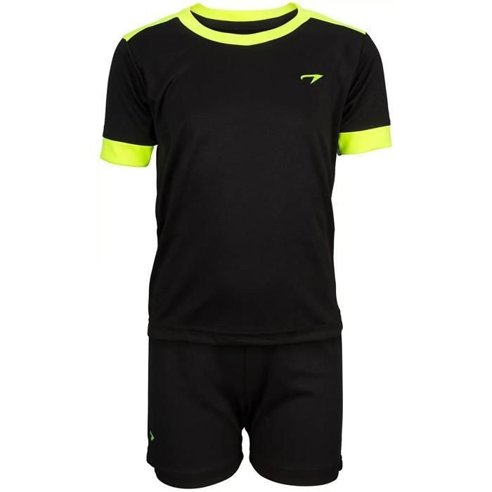 Ensemble maillot et short enfant Avento Madrid - black/fluorescent yellow