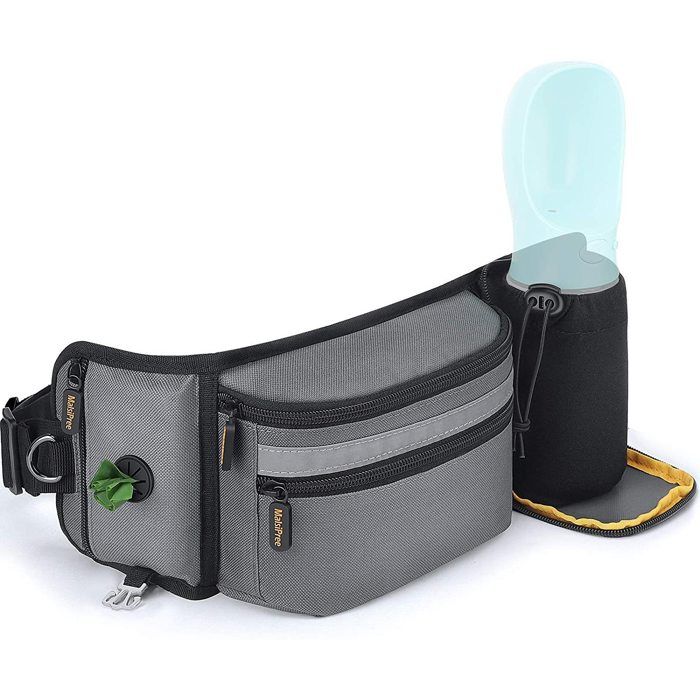 Sac banane pour dressage danimaux – Fitness en plein air promenade et éducation canine (Gris)